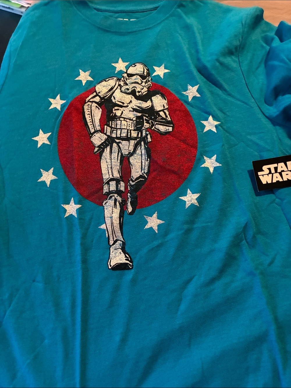 Star Wars Teal Short Sleeve Tee with Red Stormtrooper Graphic